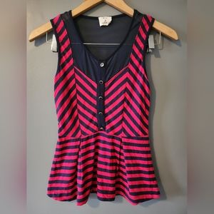 PINS AND NEEDLES PEPLUM TOP.